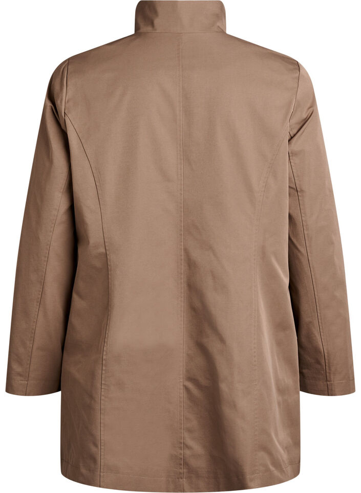 Transitional jacket with pockets and a high collar, Brown, Packshot image number 1