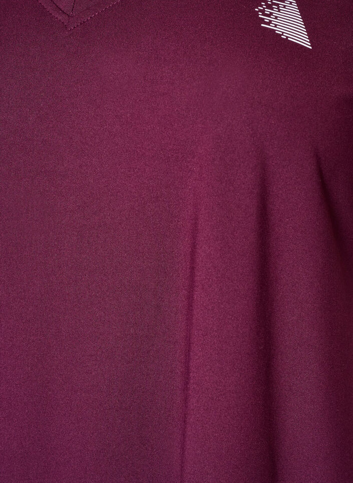 Loose training t-shirt with V-neck, Purple, Packshot image number 2