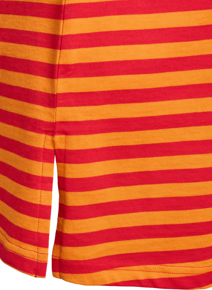 Long striped night T-shirt, Red, Packshot image number 3