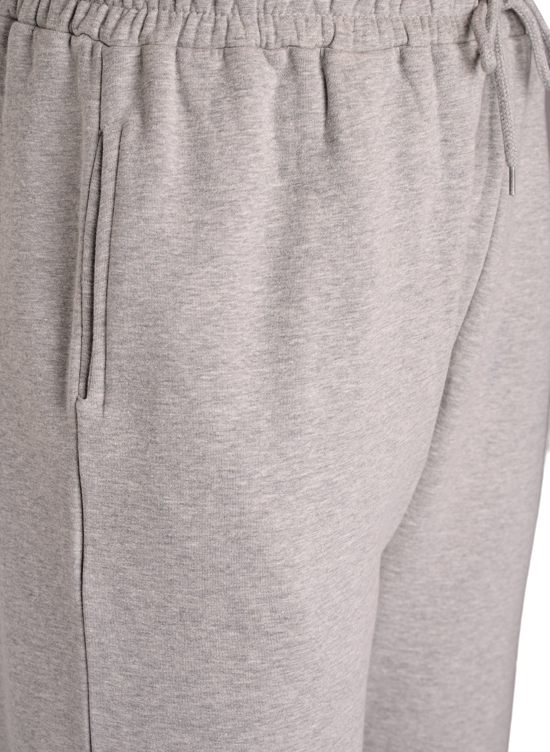 Zizzifashion High-waisted sweatpants with brushed inside, Grey, Packshot image number 2