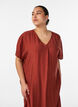V-neck dress in viscose, Red, Model image number 3