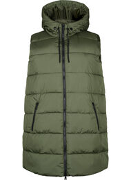 Long vest with hood and pockets, Forest Night, Packshot