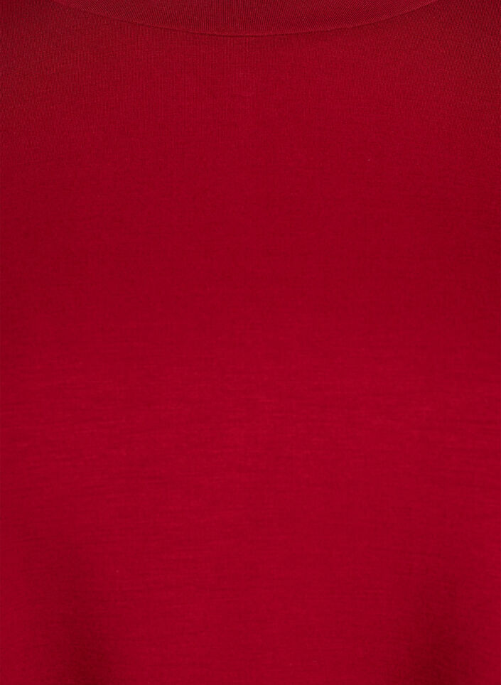 Jersey blouse with round neck, Red, Packshot image number 2