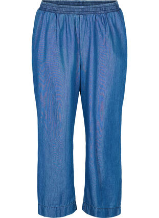 Loose denim trousers in lyocell (TENCEL™), Dark Blue, Packshot image number 0