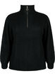 Knitted sweater with high neck and zipper, Black, Packshot image number 0