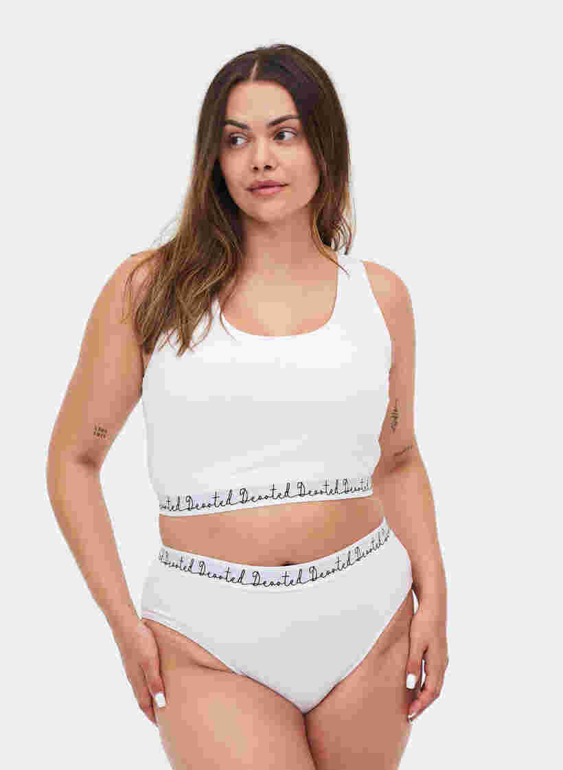 Cotton knickers with a regular waist, Bright White, Model