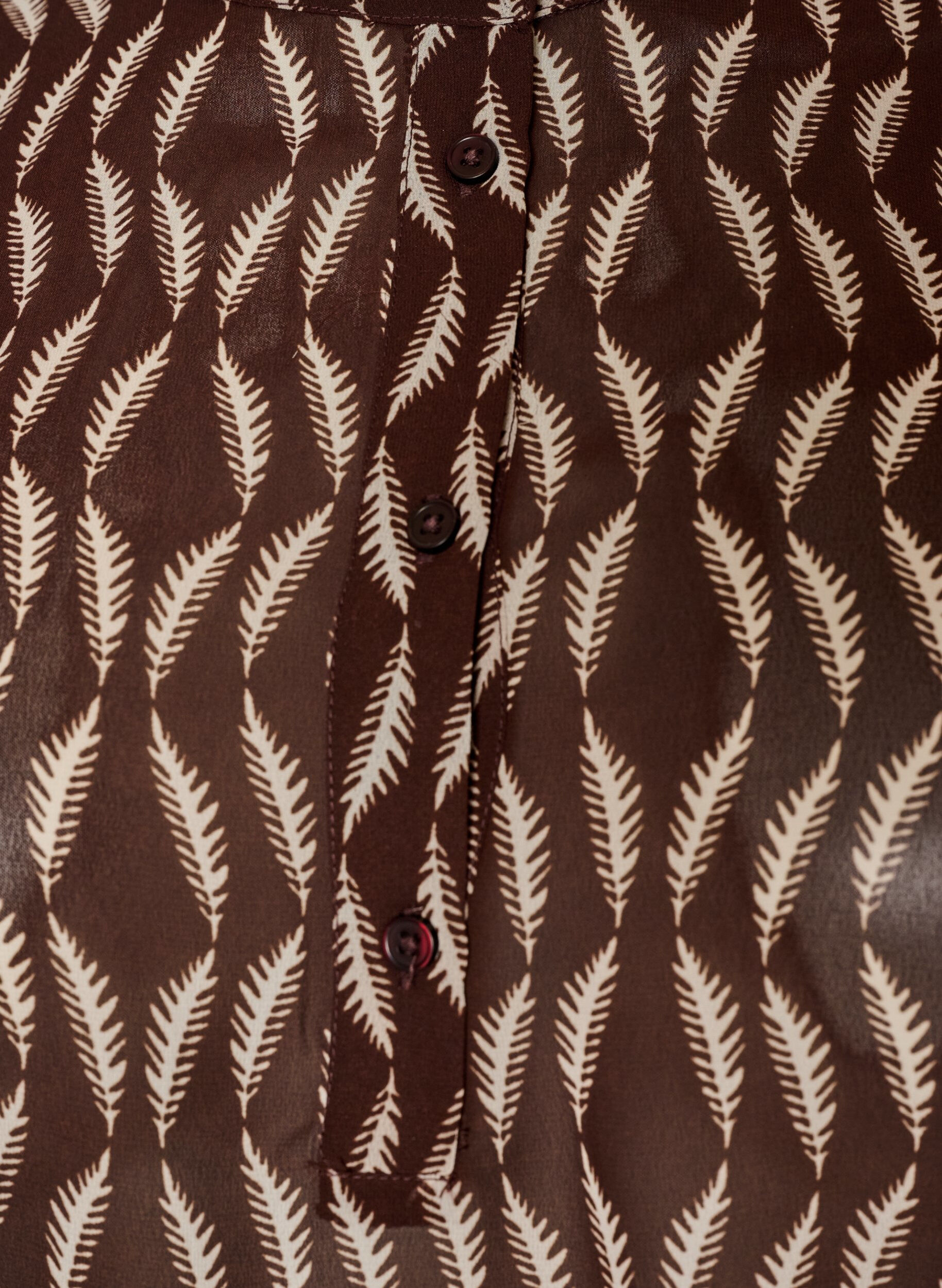 ZizzifashionBlouse with all-over print and short button placket, Brown, Packshot image number 2