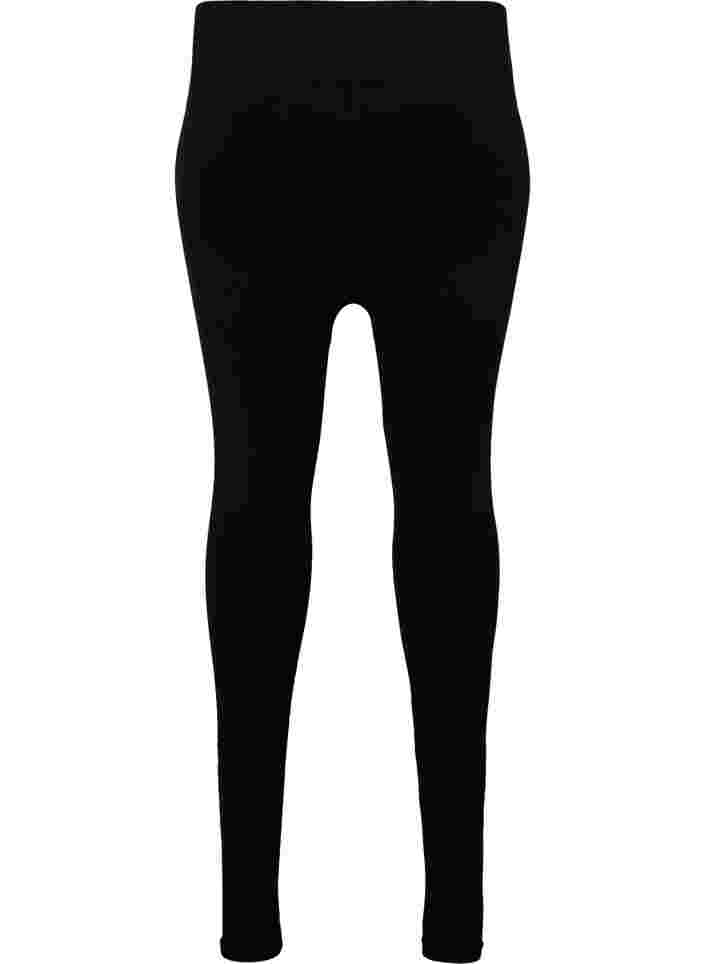 Seamless training leggings with structure, Black, Packshot image number 1