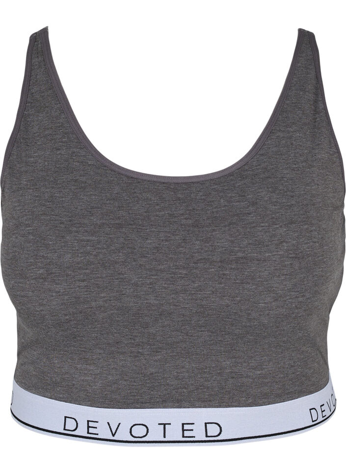Marled bra with adjustable straps, Medium Grey Melange, Packshot image number 0
