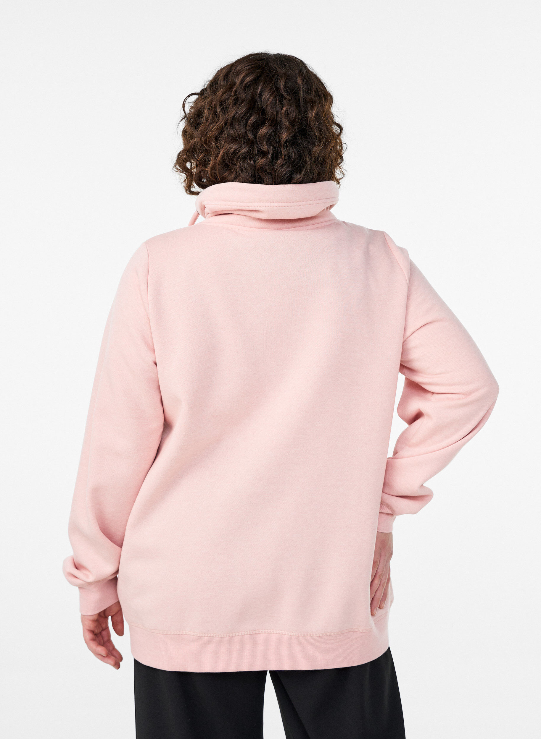 ZizzifashionSweatshirt with high collar and pockets, Red, Model image number 2
