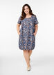 Short-sleeved cotton dress with print, Blue, Model image number 1