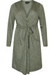 Long jersey cardigan with tie-belt, Green, Packshot image number 0
