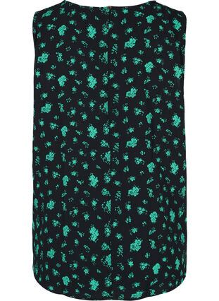 Sleeveless printed top, Green Flower AOP, Packshot image number 1