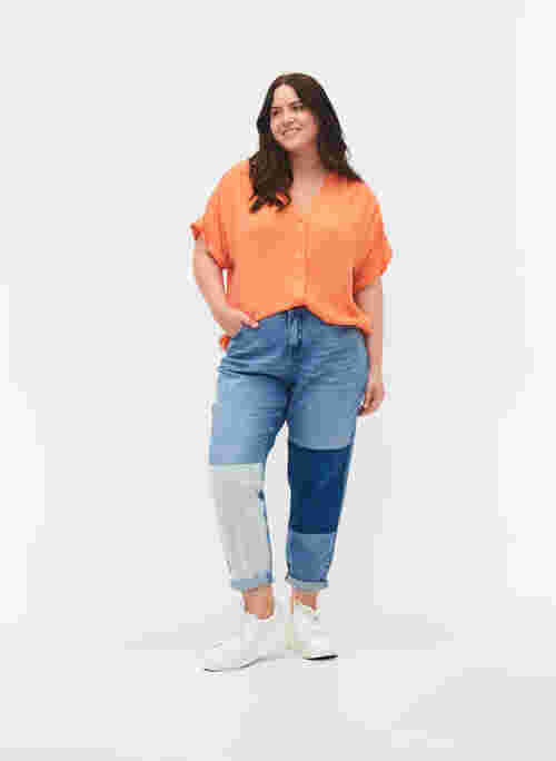 Mille mom-fit jeans with colour-blocking