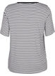 Striped T-shirt in lyocell with round neck, Black, Packshot image number 1