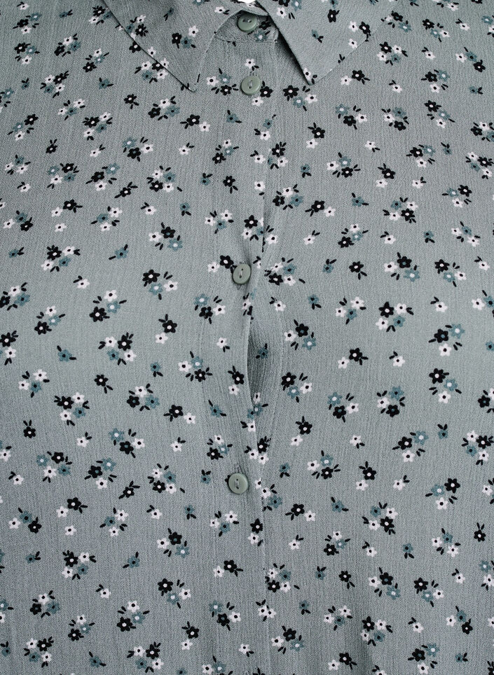 Long shirt with floral print, Green, Packshot image number 2