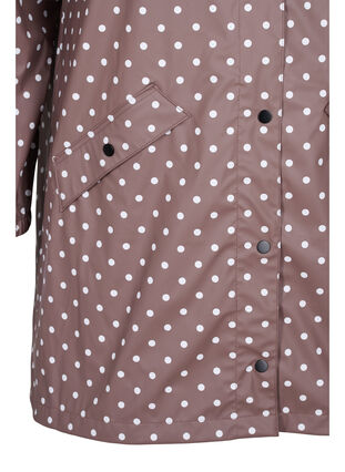 Hooded polka dot rain jacket, Iron W/White dot, Packshot image number 3