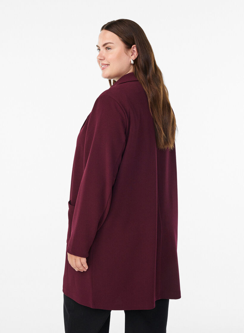 FLASH - Long blazer with pockets, Red, Model image number 2