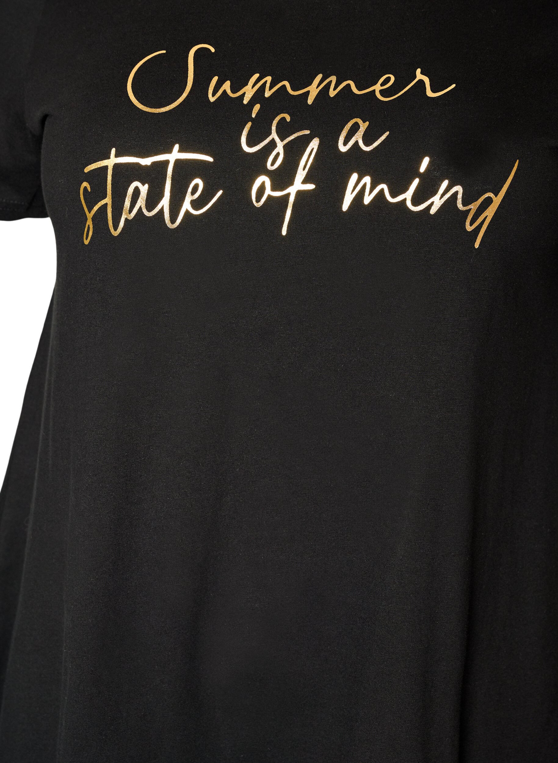 ZizzifashionT-shirt with a round neck and A-line shape, Black, Packshot image number 2