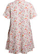 Short cotton muslin dress with flowers, White, Packshot image number 1