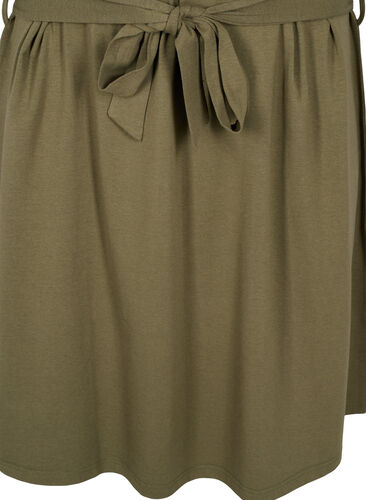 Short sleeve dress with waist belt, Dusty Olive, Packshot image number 3