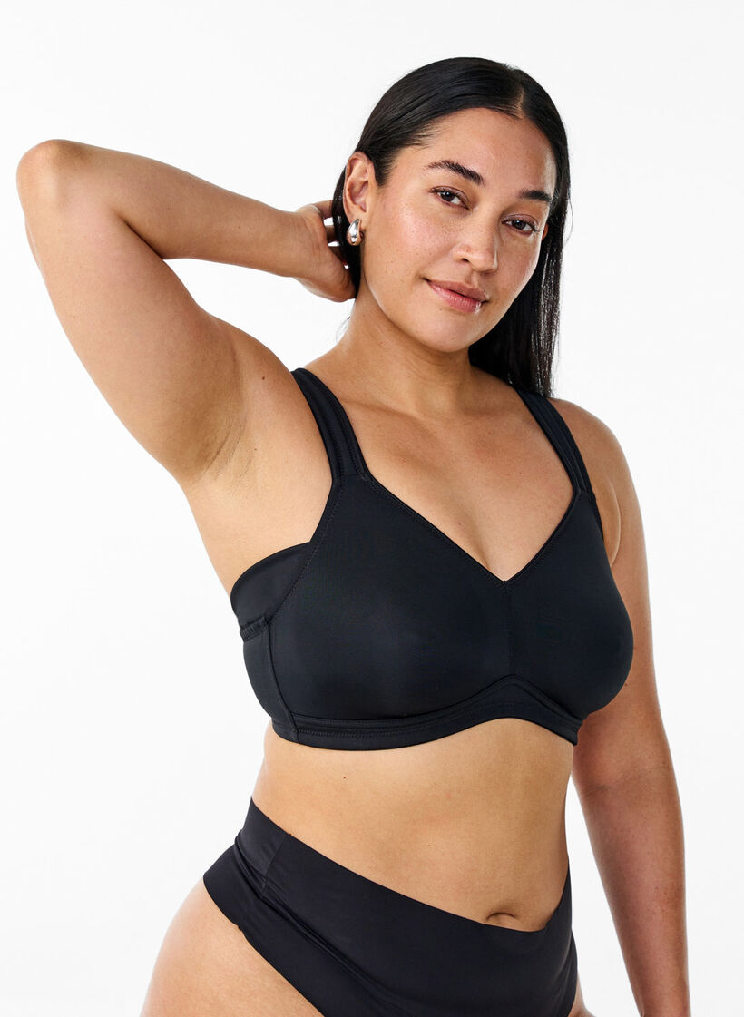 Comfort bra with padded straps, Black, Model image number 0