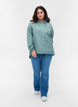 Parka jacket with hood and welt pockets, Chinois Green, Model image number 2