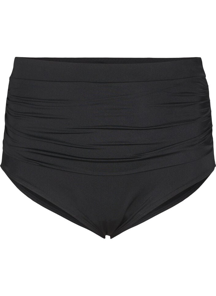 Bikini briefs with draping and high waist, Black, Packshot image number 0