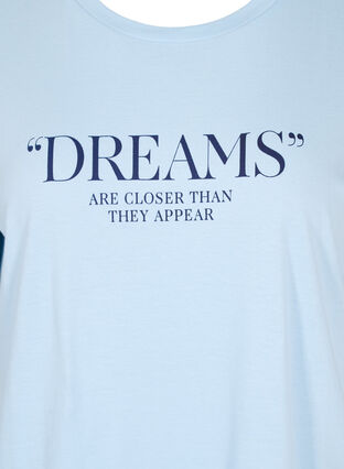 Oversized night t-shirt in organic cotton, Cashmere Blue DREAMS, Packshot image number 2