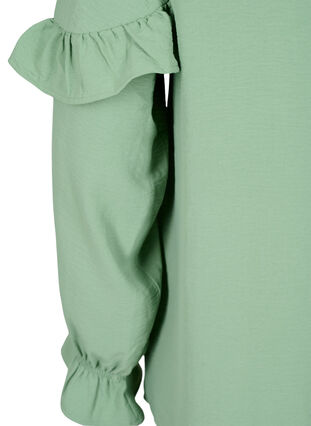 Blouse with ruffles and buttons, Green Bay, Packshot image number 3