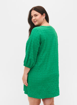 Textured tunic with 3/4 sleeves, Jolly Green, Model image number 1