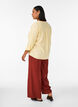 Wide-leg linen and viscose trousers, Red, Model image number 1