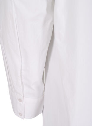 Long cotton shirt with big collar, Bright White, Packshot image number 3