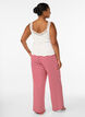 Striped pyjama trousers with a high waist and wide legs, Red, Model image number 1
