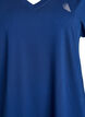 Loose training t-shirt with v-neck, Blue, Packshot image number 2