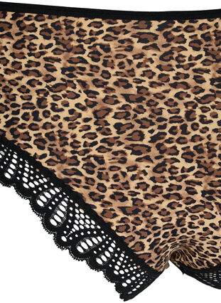 Knickers with leopard print and lace, Leopard Print, Packshot image number 3