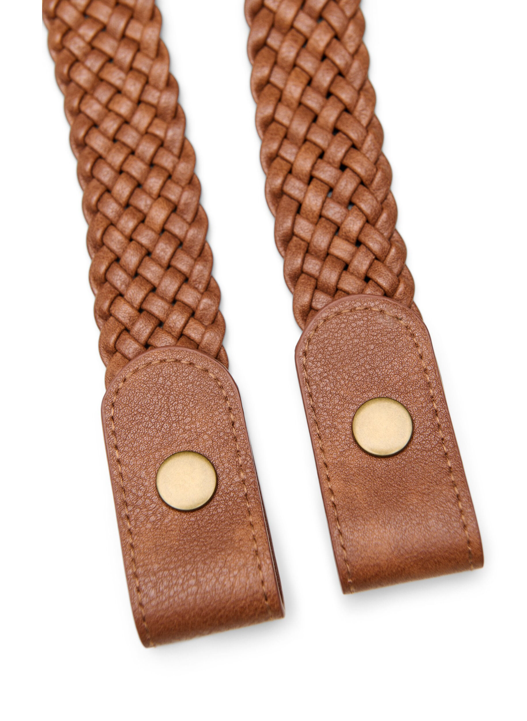 Zizzifashion Braided elastic belt, Brown, Packshot image number 2