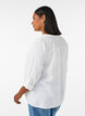 Blouse in cotton muslin with broderie anglaise, White, Model image number 1