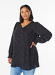 Tunic with a paisley texture and long sleeves, Black, Model image number 0