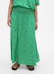 FLASH - Viscose maxi skirt with smocking, Green, Model image number 3