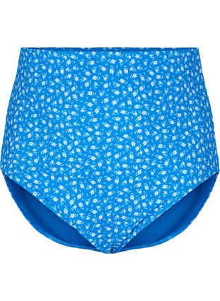 Extra high waist bikini bottom with floral print, Blue Flower Print, Packshot image number 0