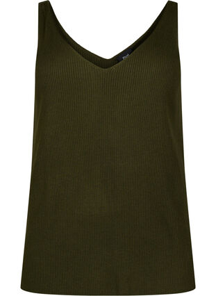 Knitted top with v-neckline, Forest Night, Packshot image number 0