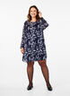 Short printed dress with a round neck, Ev.Blue Flower AOP, Model image number 2