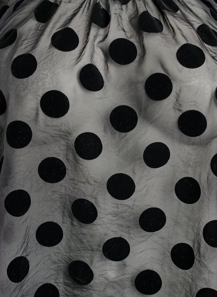 Party blouse in organza-look with velvet dots, Black, Packshot image number 2