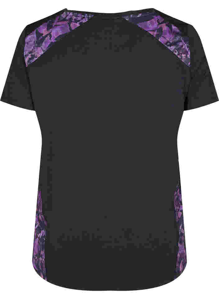 Printed gym t-shirt, Black, Packshot image number 1