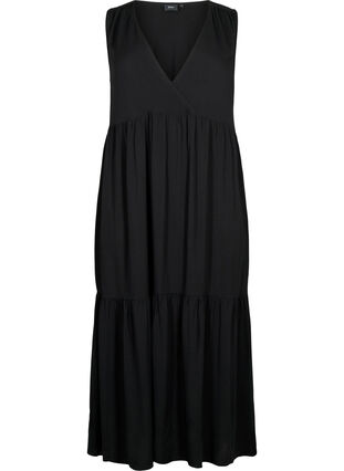 Sleeveless maxi dress in viscose, Black, Packshot image number 0