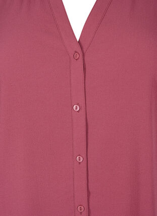 Shirt blouse with 3/4 sleeves and ruffle collar, Dry Rose, Packshot image number 2