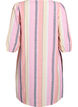 Short dress in linen and viscose with 3/4 sleeves, Yellow, Packshot image number 1