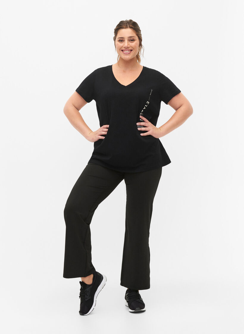 Cotton training t-shirt with a print, Black w. Playstyle, Model image number 2