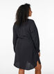 Knee-length dress with tie belt, Black, Model image number 2